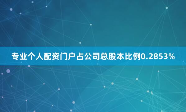 专业个人配资门户占公司总股本比例0.2853%
