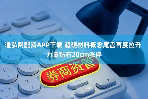 通弘网配资APP下载 超硬材料概念尾盘再度拉升 力量钻石20cm涨停